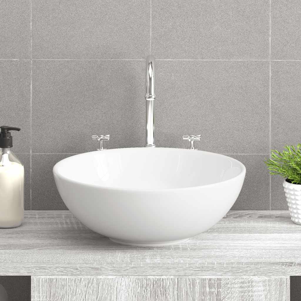 Lavabo de cerámica blanco 28x28x10 cm
