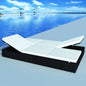 Double sun lounger with brown synthetic rattan cushion