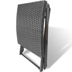 Taburete plegable ratán sintético negro