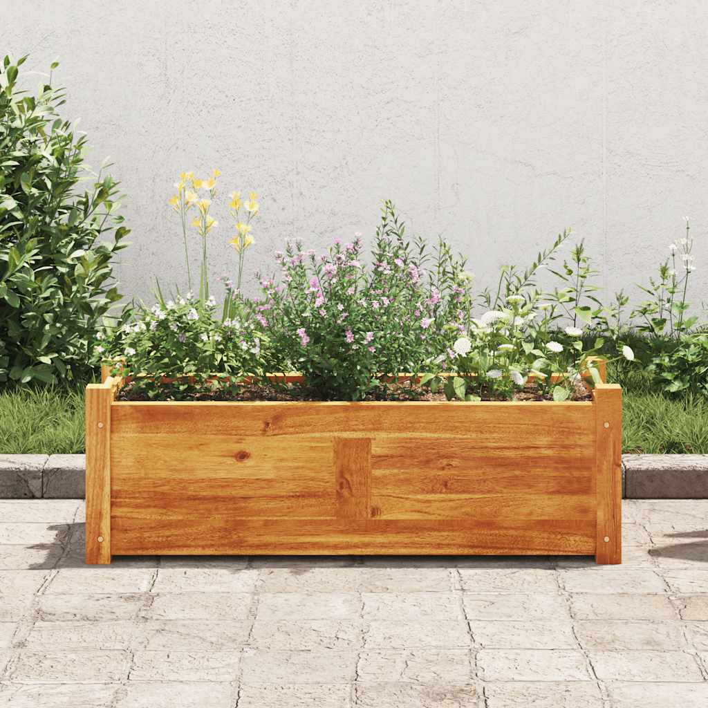 Arriate de jardín de madera de acacia 150x30x25 cm