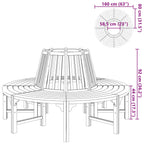 Banco de árbol de madera Ø 160 cm