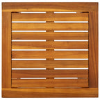 Tumbona con mesita de madera maciza de acacia y textilene