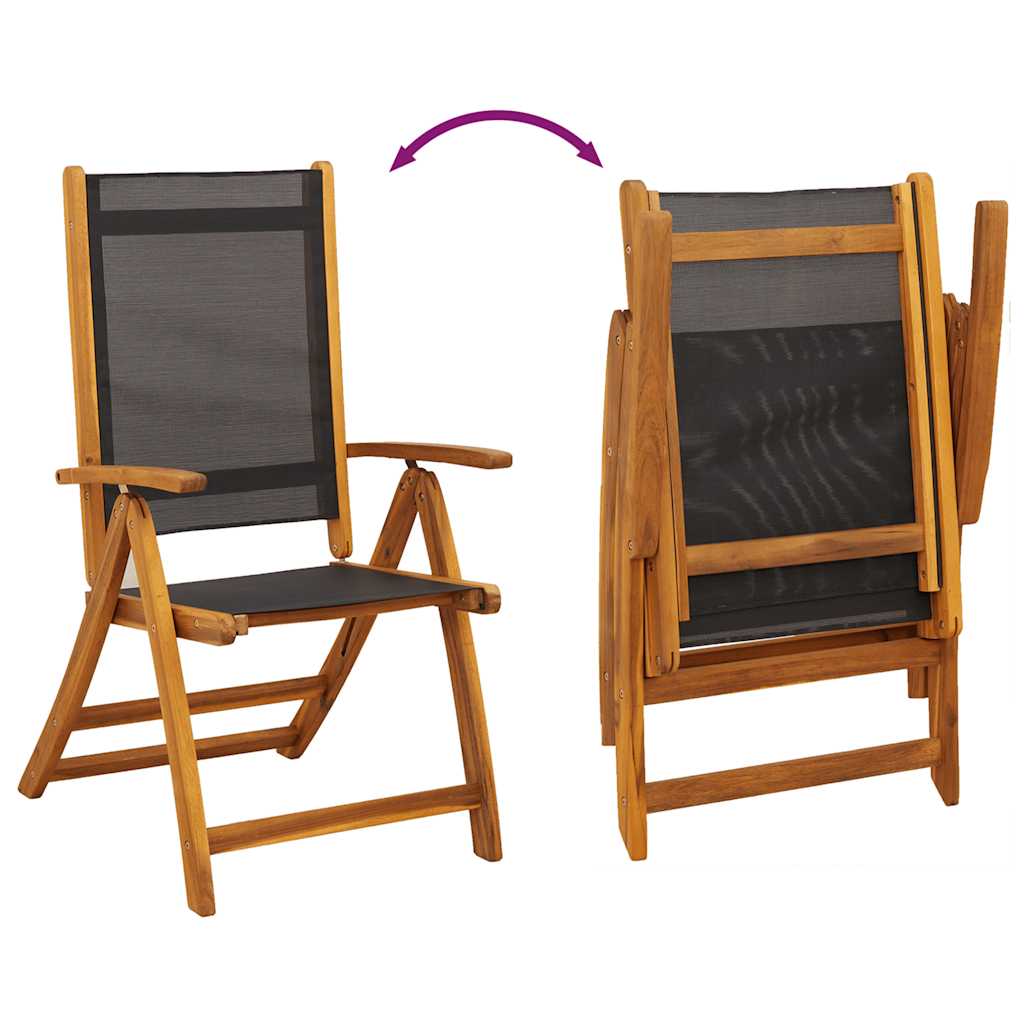Set de comedor de jardín 7 piezas madera maciza de acacia