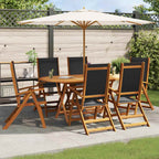 Set de comedor de jardín 7 piezas madera maciza de acacia