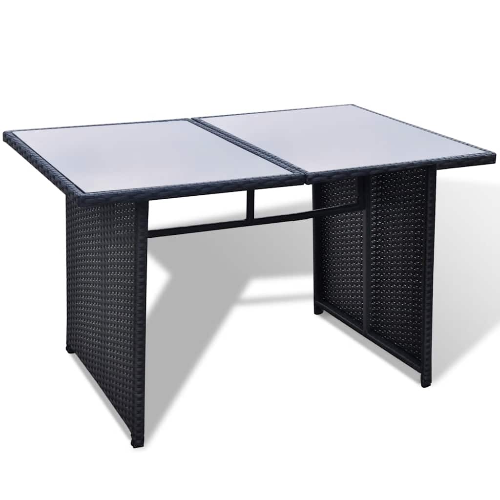Set muebles de jardín 10 piezas y cojines ratán sintético negro