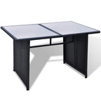 Set muebles de jardín 10 piezas y cojines ratán sintético negro