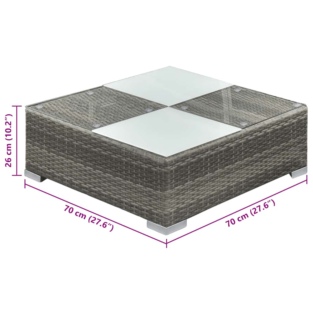 Juego de muebles de jardín 6 pzs y cojines ratán sintético gris