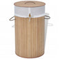 Brown Oval Bamboo Laundry Basket