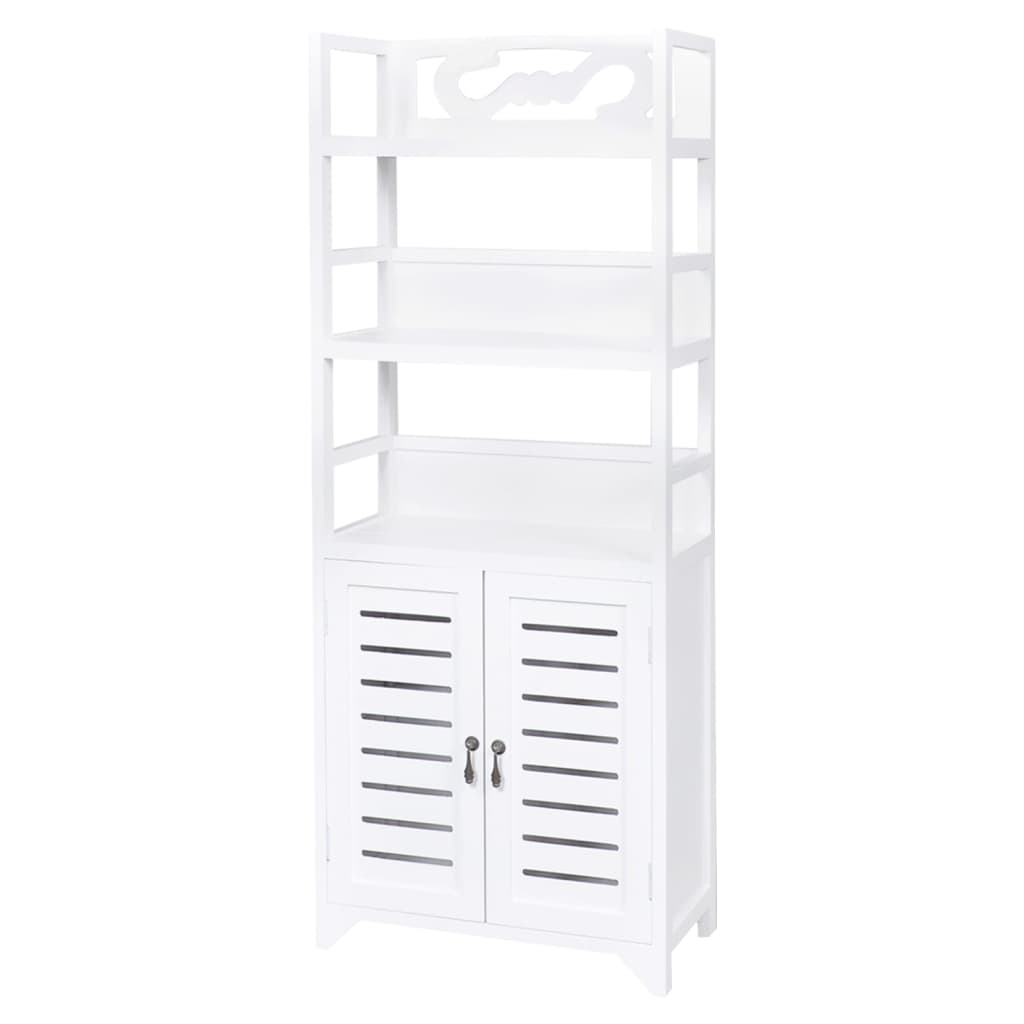 Armario de baño Albuquerque madera blanco 46x24x117,5 cm