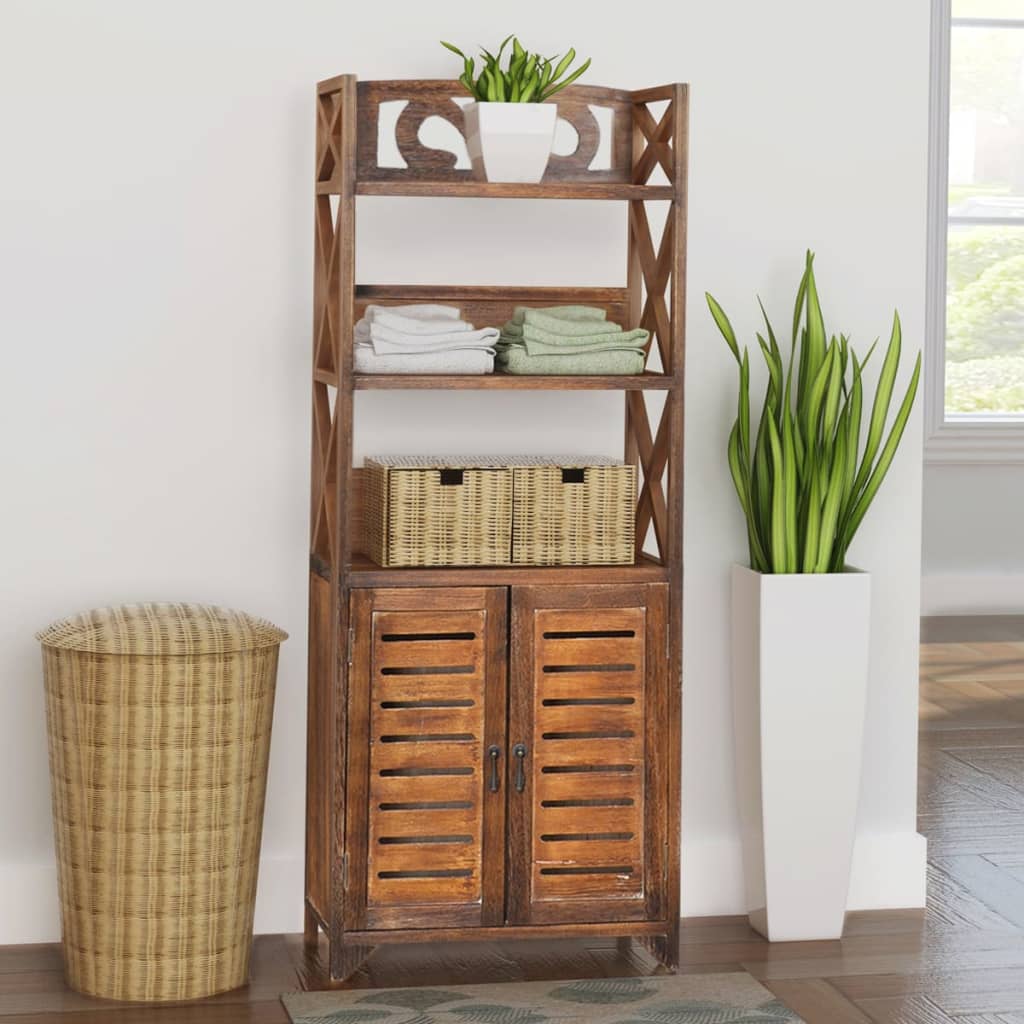 Armario de baño Albuquerque madera blanco 46x24x117,5 cm