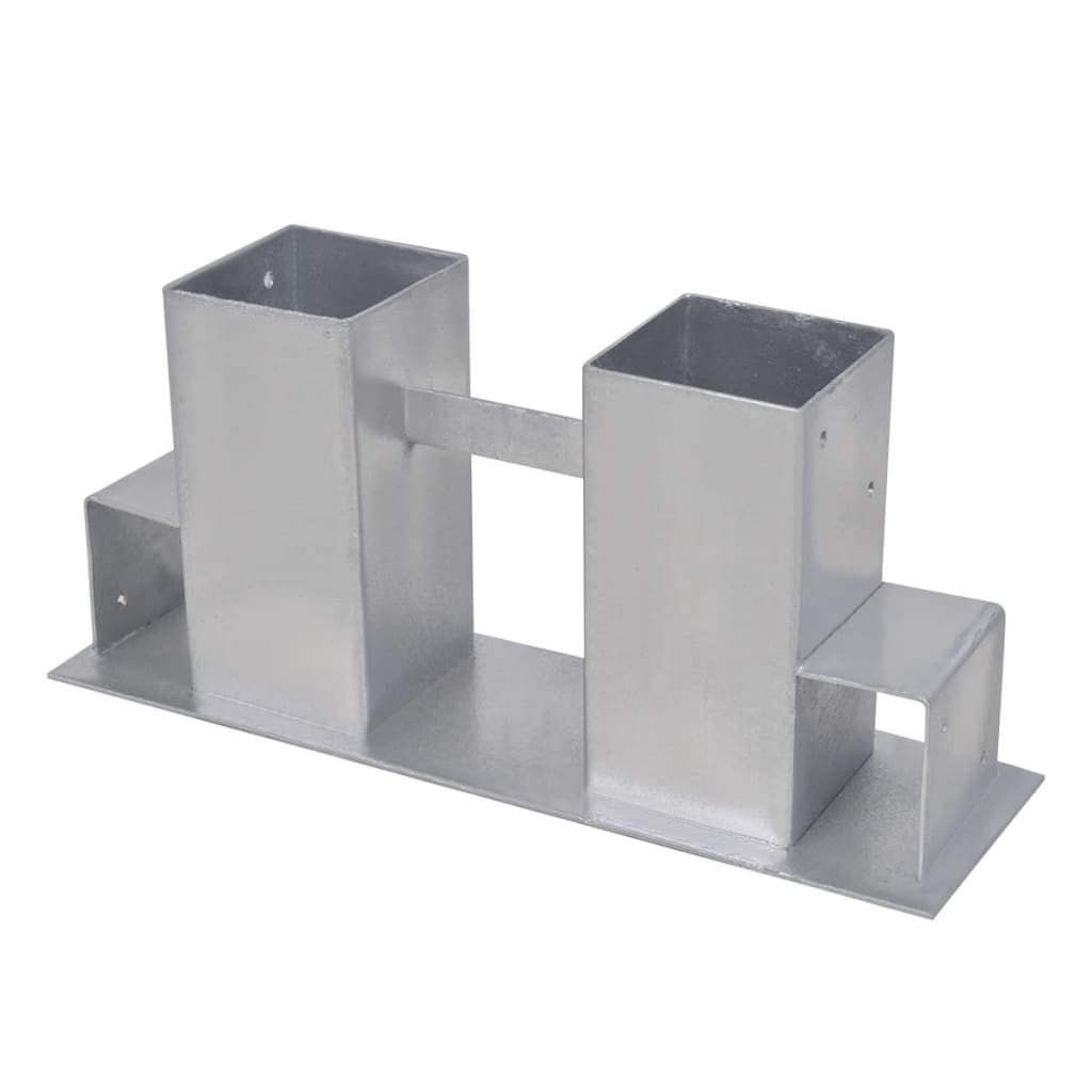 Soporte para el apilamiento de leña 4 uds acero plateado