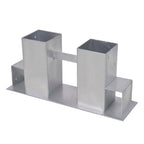 Soporte para el apilamiento de leña 4 uds acero plateado