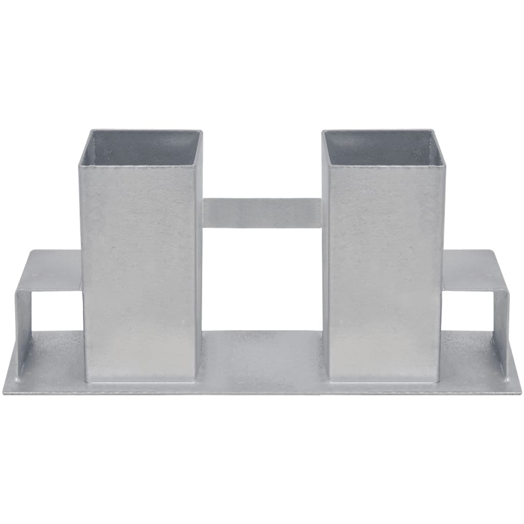 Soporte para el apilamiento de leña 4 uds acero plateado