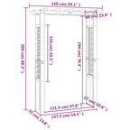 Pérgola/Arco de rosas madera impregnada 150x60x204 cm