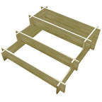 Jardinera con 3 niveles de madera impregnada 90x90x35 cm