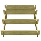 Jardinera con 3 niveles de madera impregnada 90x90x35 cm