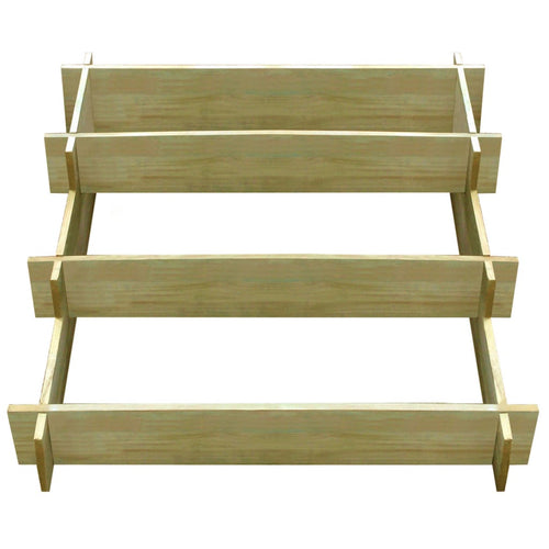 Jardinera con 3 niveles de madera impregnada 90x90x35 cm
