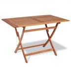 Set de comedor de jardín plegable 5 piezas madera maciza teca