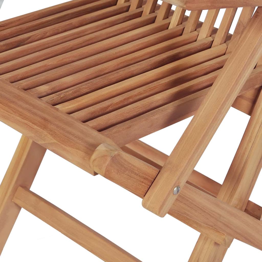 Set de comedor de jardín plegable 5 piezas madera maciza teca
