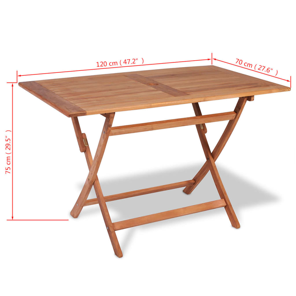Set de comedor de jardín plegable 5 piezas madera maciza teca