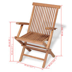Set de comedor de jardín plegable 5 piezas madera maciza teca