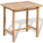 Set mesa y sillas terraza 3 pzas con cojines bambú