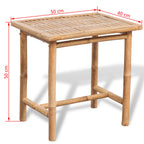 Set mesa y sillas terraza 3 pzas con cojines bambú