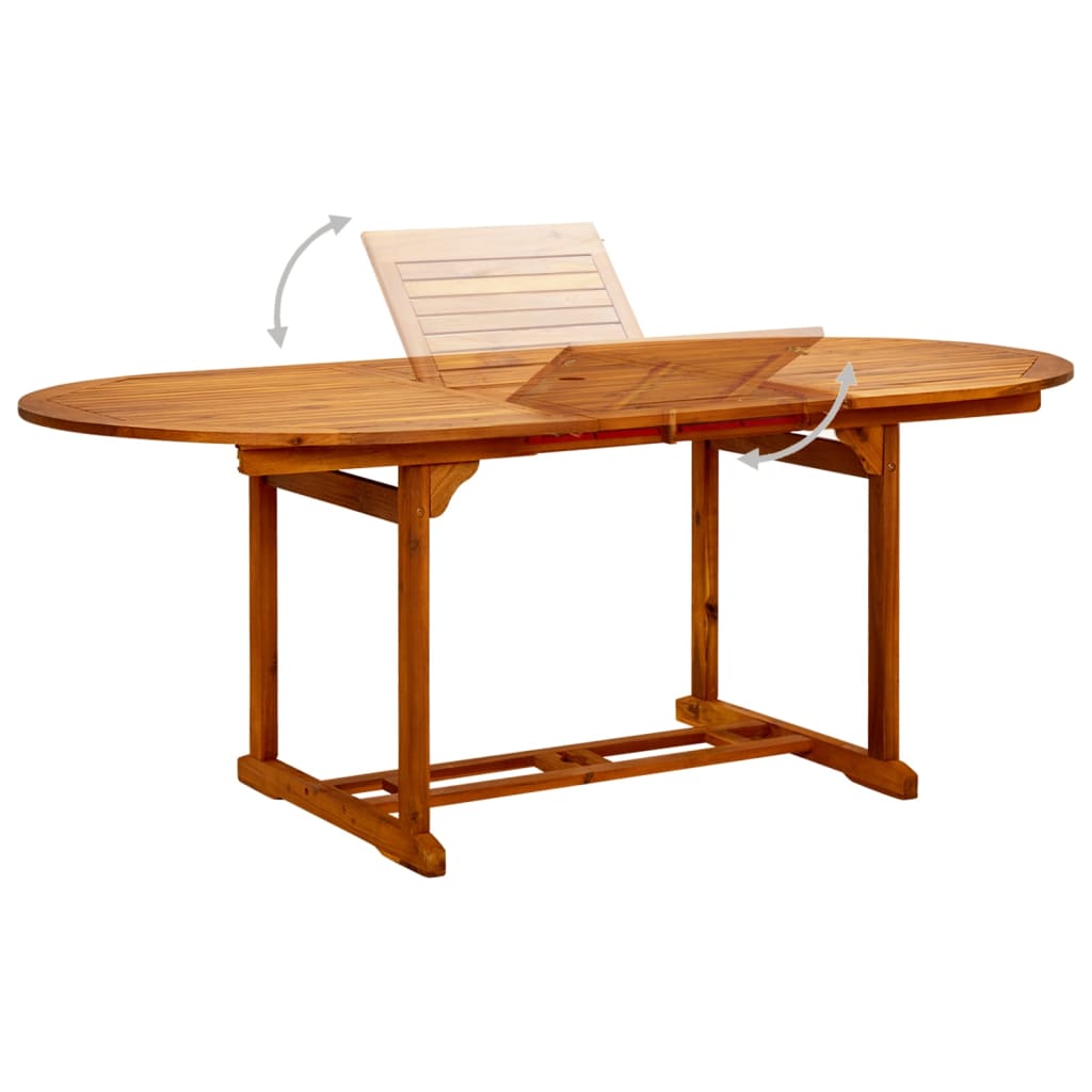 Mesa de jardín madera maciza de acacia (150-200)x100x75 cm