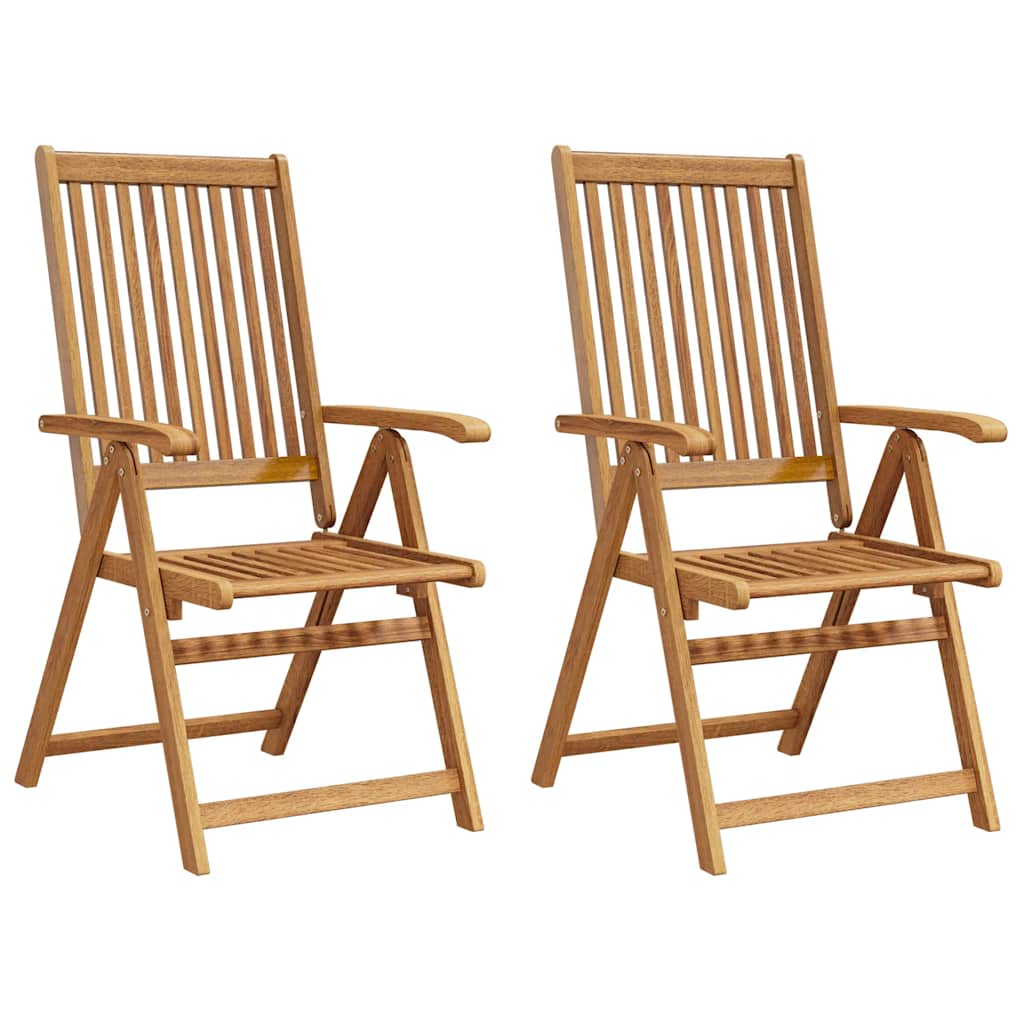 Sillas plegables de jardín 2 uds madera maciza acacia marrón