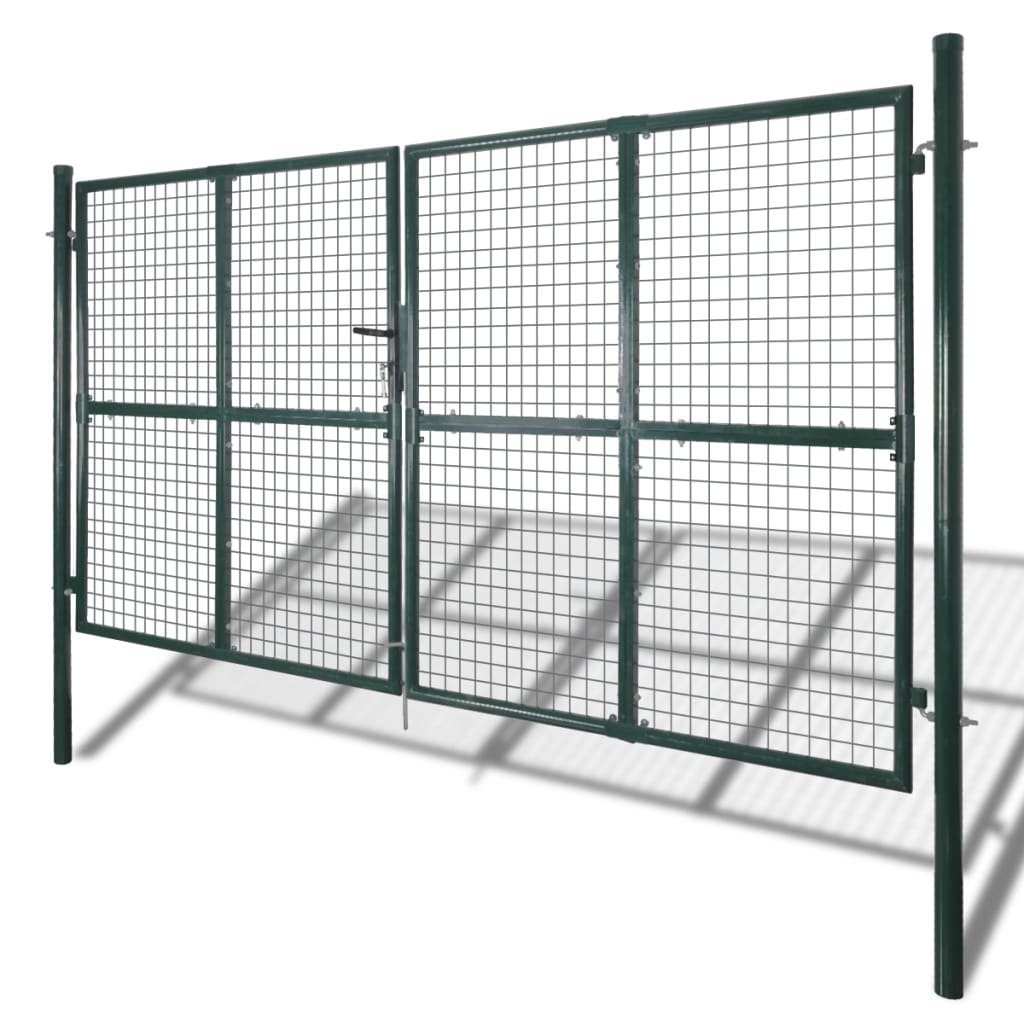 Puerta doble para valla de 300x150 cm acero con recubrimiento en polvo