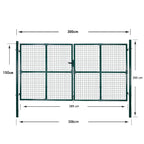 Puerta doble para valla de 300x150 cm acero con recubrimiento en polvo