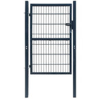 Puerta de valla ASSEN con arco superior de acero, 89x200 cm, negro