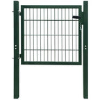 Puerta de valla ASSEN con arco superior de acero, 89x200 cm, negro