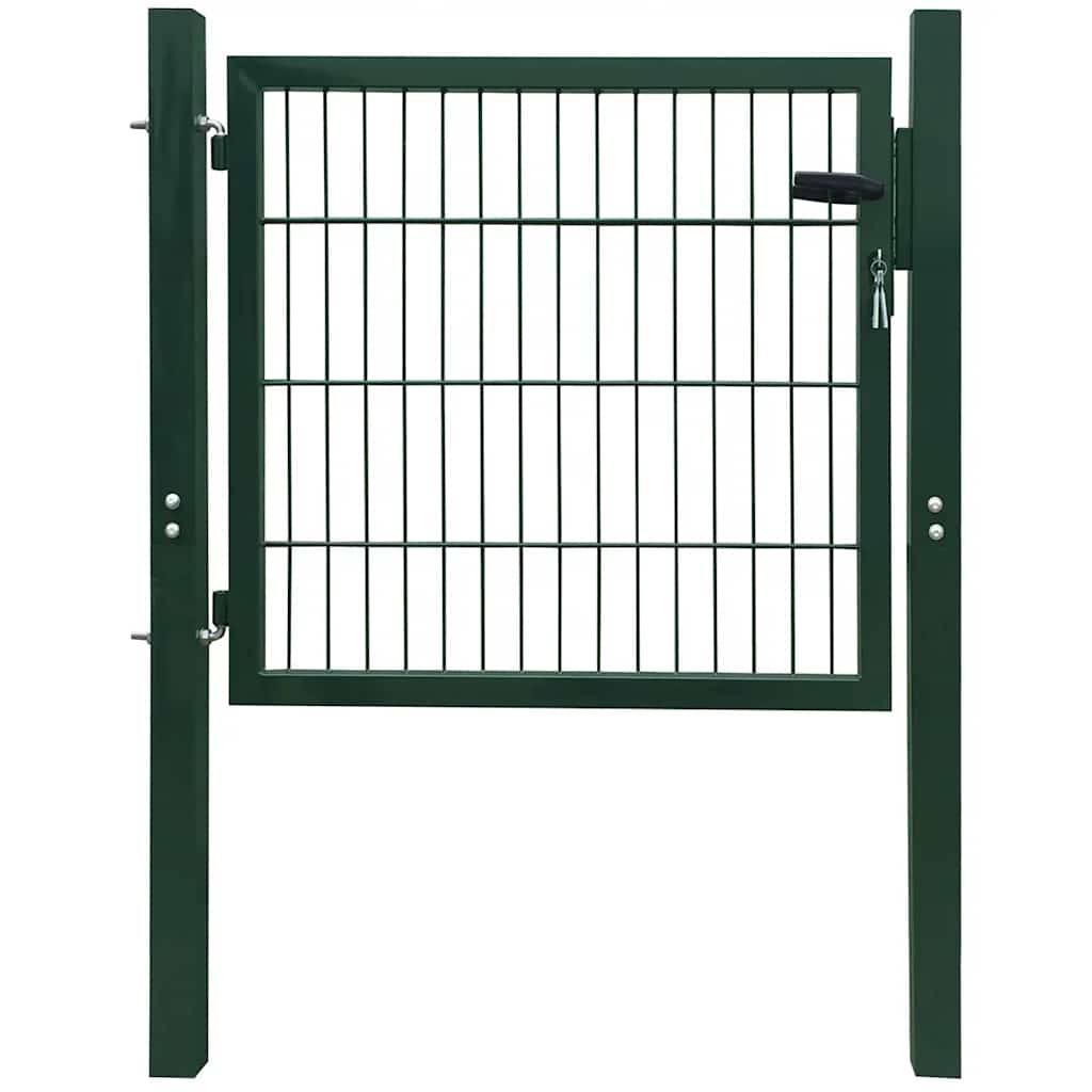 Puerta de valla ASSEN con arco superior de acero, 89x200 cm, negro