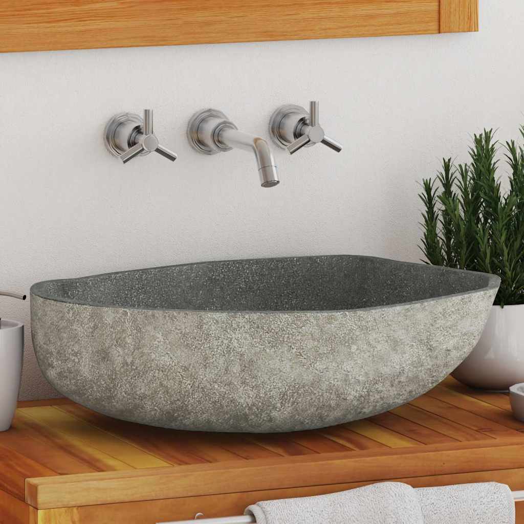 Lavabo de piedra de río