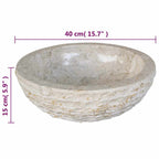 Lavabo de mármol 40 cm color crema