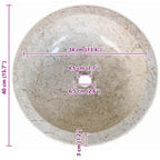 Lavabo de mármol 40 cm color crema