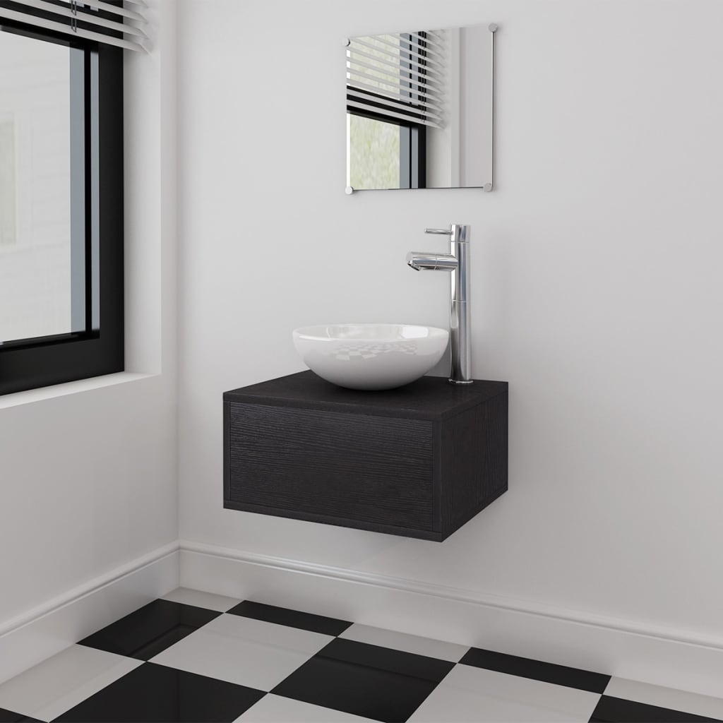 Conjunto de mueble y lavabo 3 piezas beige