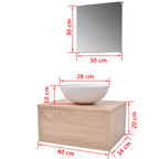 Conjunto de mueble y lavabo 3 piezas beige