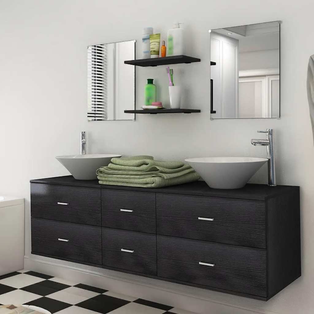 Conjunto de mueble y lavabo 3 piezas beige