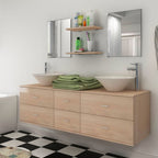 Conjunto de mueble y lavabo 3 piezas beige