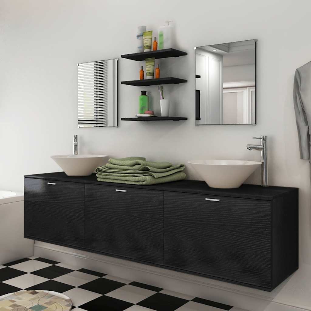 Conjunto de mueble y lavabo 3 piezas beige