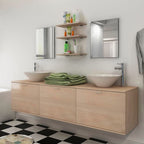Conjunto de mueble y lavabo 3 piezas beige