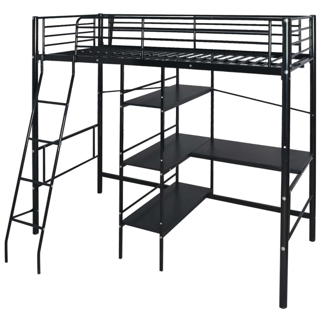 Cama con colchón Negro 200 x 90 cm Metal