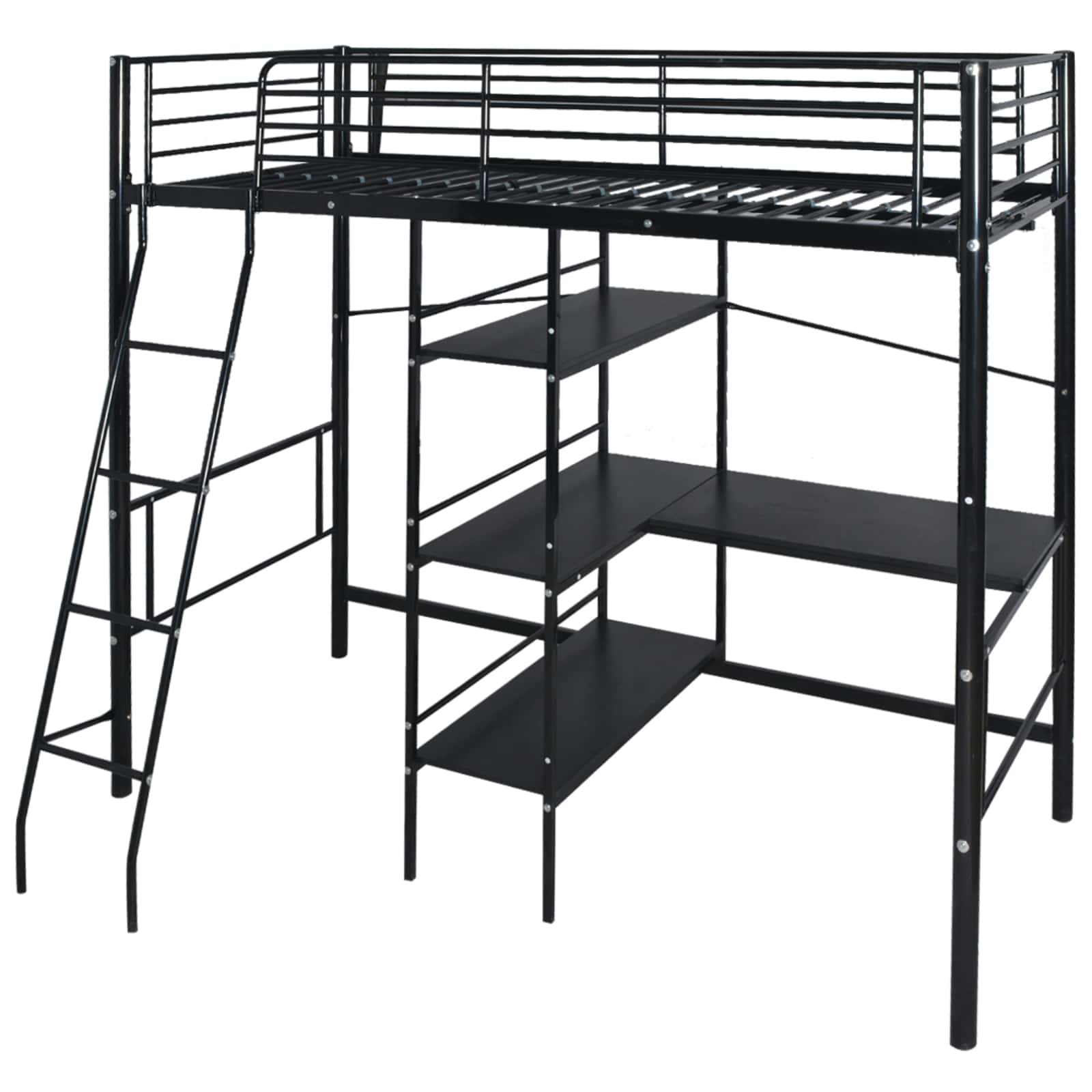 Cama con colchón Negro 200 x 90 cm Metal