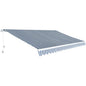 Manual retractable awning 500 cm blue and white