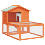 Conejera jaula de animales con patio exterior madera