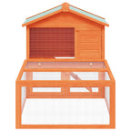 Conejera jaula de animales con patio exterior madera