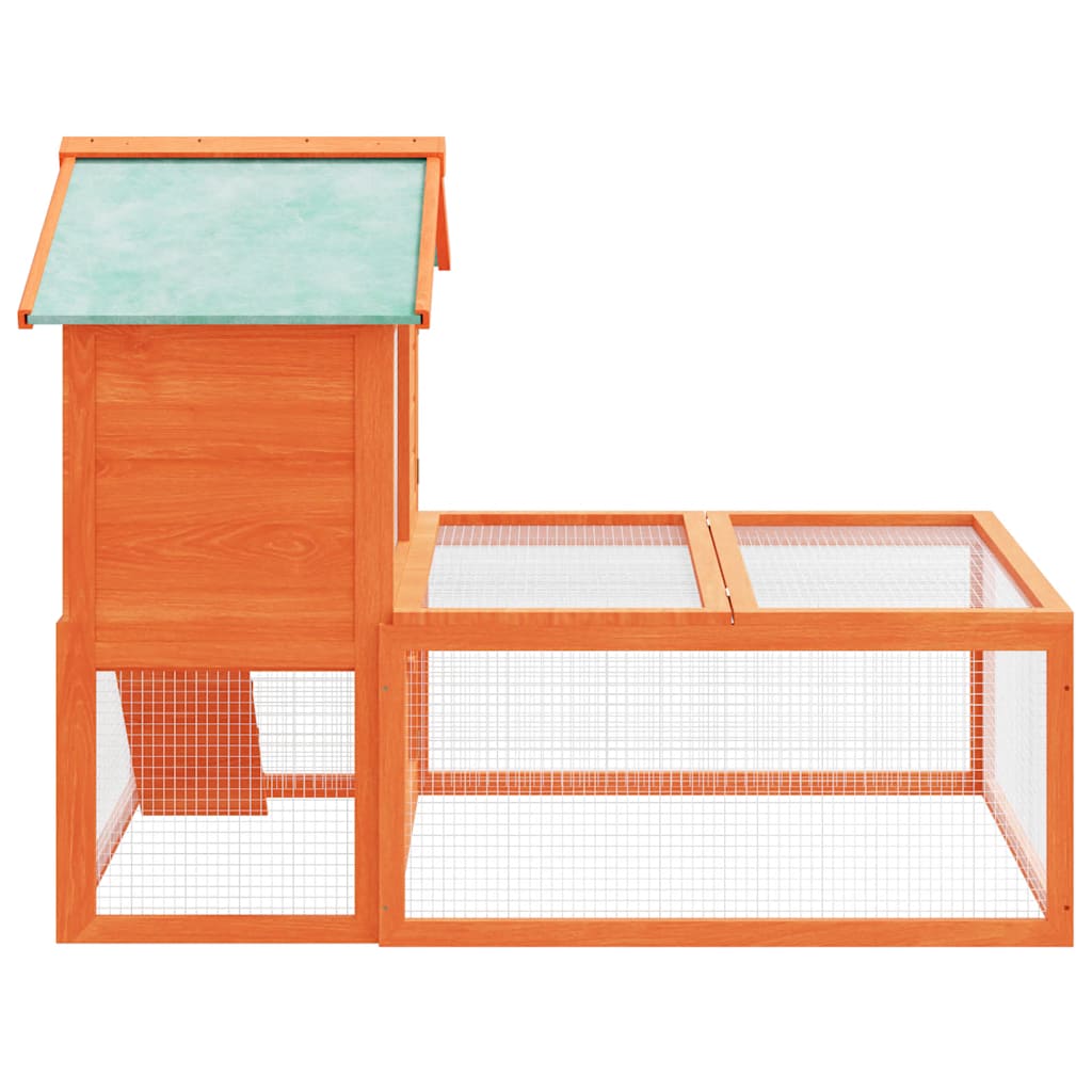 Conejera jaula de animales con patio exterior madera