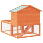 Conejera jaula de animales con patio exterior madera